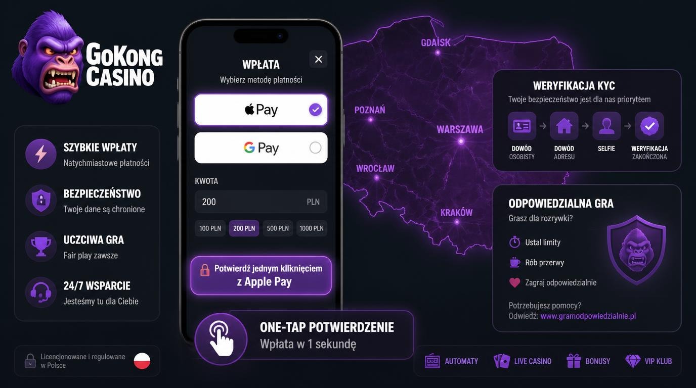 Interfejs kasyna z płatnością mobilną i KYC
